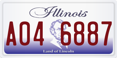 IL license plate A046887