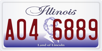 IL license plate A046889