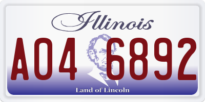 IL license plate A046892