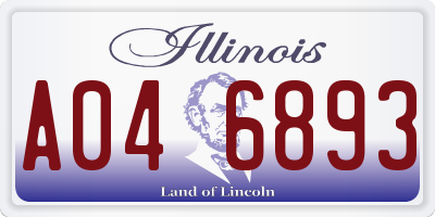 IL license plate A046893