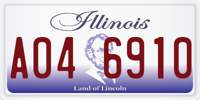 IL license plate A046910