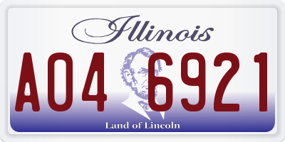 IL license plate A046921