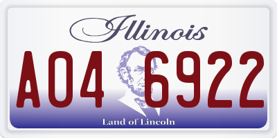 IL license plate A046922