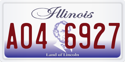 IL license plate A046927