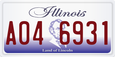 IL license plate A046931