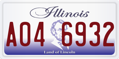 IL license plate A046932