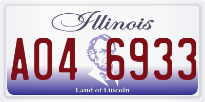 IL license plate A046933