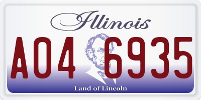 IL license plate A046935