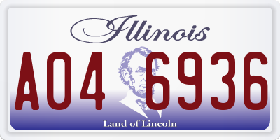 IL license plate A046936
