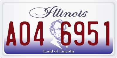 IL license plate A046951