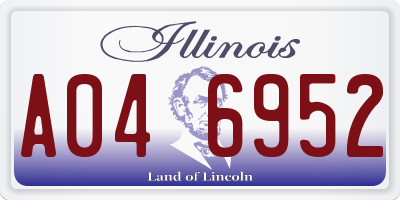 IL license plate A046952