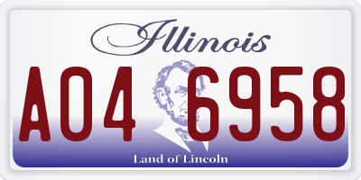 IL license plate A046958