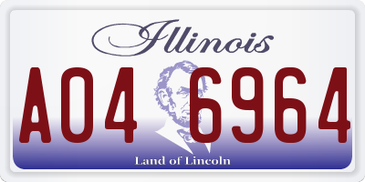 IL license plate A046964
