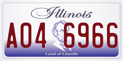 IL license plate A046966