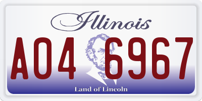 IL license plate A046967
