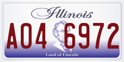 IL license plate A046972