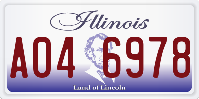 IL license plate A046978