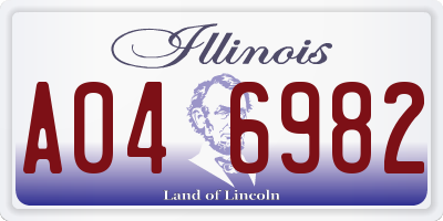 IL license plate A046982