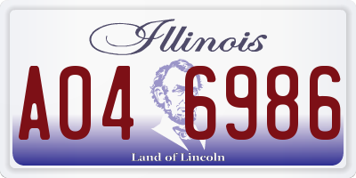 IL license plate A046986