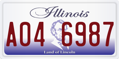 IL license plate A046987