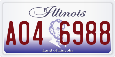 IL license plate A046988