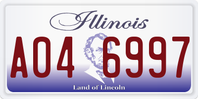 IL license plate A046997
