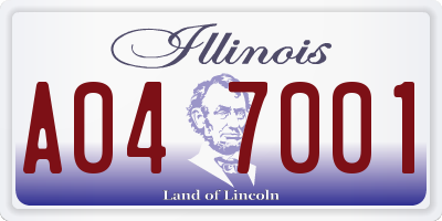 IL license plate A047001