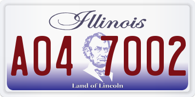 IL license plate A047002