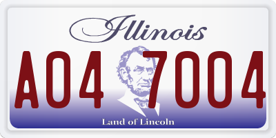 IL license plate A047004