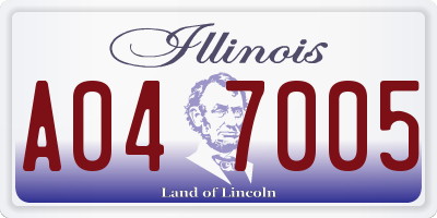 IL license plate A047005