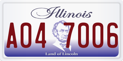 IL license plate A047006