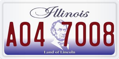 IL license plate A047008
