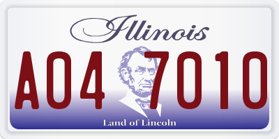 IL license plate A047010