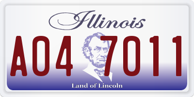 IL license plate A047011