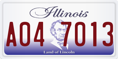 IL license plate A047013