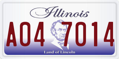IL license plate A047014