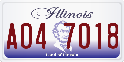 IL license plate A047018