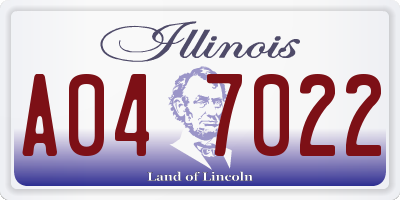 IL license plate A047022