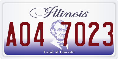 IL license plate A047023