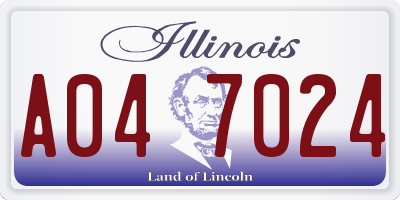IL license plate A047024
