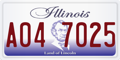 IL license plate A047025