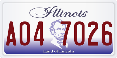 IL license plate A047026