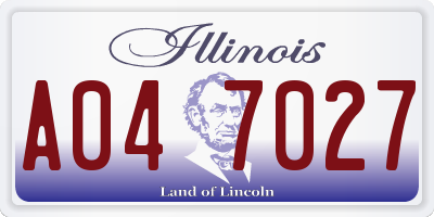 IL license plate A047027
