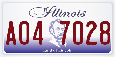 IL license plate A047028