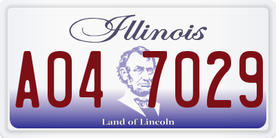 IL license plate A047029