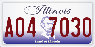 IL license plate A047030