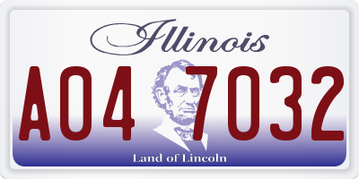 IL license plate A047032