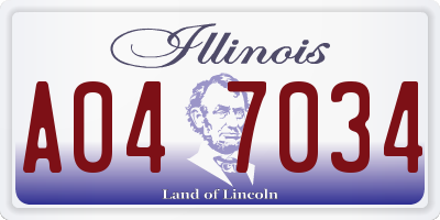 IL license plate A047034