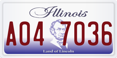 IL license plate A047036