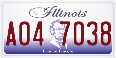 IL license plate A047038